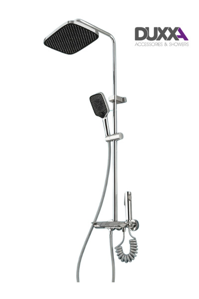 QuarVit Duxxa Piyano 5 Fonksiyonlu Krom Banyo Bataryalı Robot Duş Seti Tepe