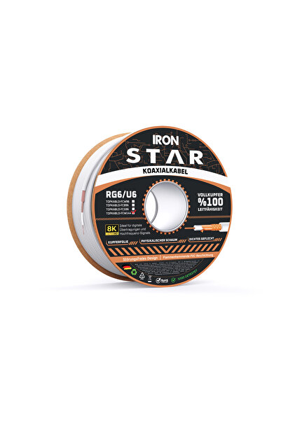 IRONSTAR 144 TEL FULL BAKIR ANTEN KABLOSU 100 METRE BEYAZ