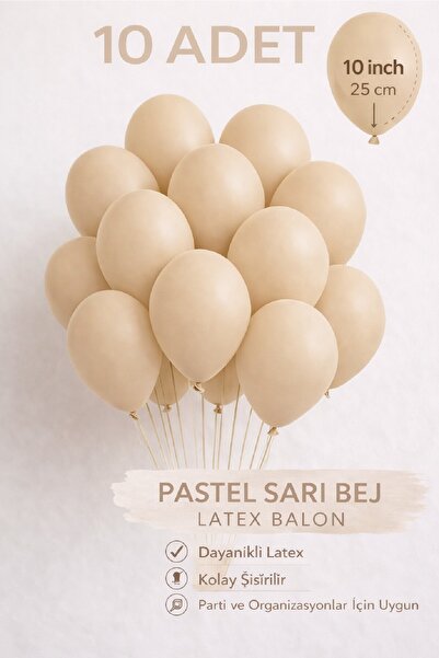 BKMC PARTY 10 Adet Latex Balon 10 İnç Parti Balonu Doğum Günü Süsleme Balonu