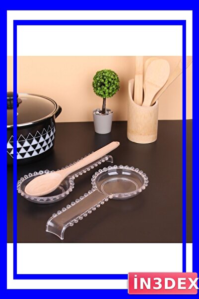 İN3DEX Beaded Clamp Spoon Holder 28cm Transparent Plastic