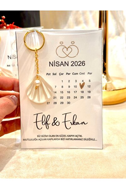 TALIADESIGN 10 adet I Nişan, söz, düğün, kına hediyelik istridye anahtarlık