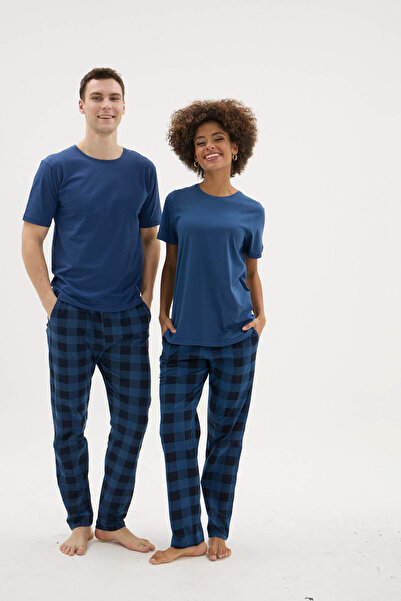 KLY Yeni Sezon Konsept Kadın Erkek 2 li Pijama Takımı Çiftlere Özel