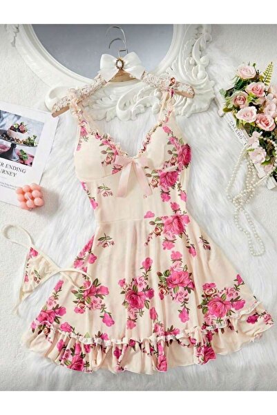 VALSIGNAD Ženska ružičasta haljina sa V-izrezom Sa deznom sa naramenicama, vo...