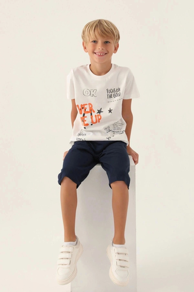 Rolypoly Boy's White Capri Set