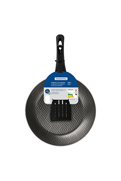 TRAMONTINA Paris Aluminum Frying Pan with Spatula, 2 Litre Capacity, 28 cm Di...