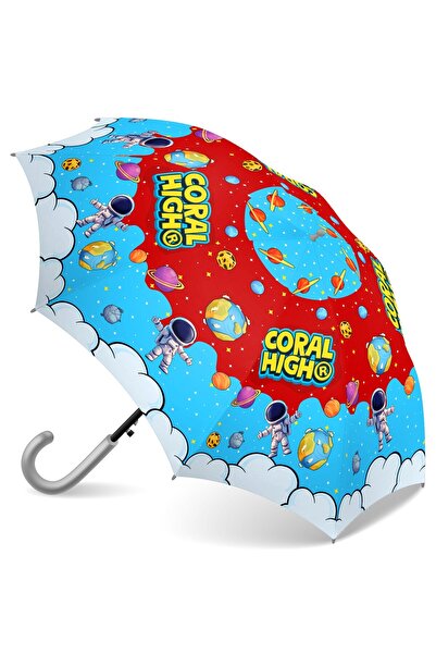 Coral High Kids Kırmızı Mavi Astronot Uzay Desenli Çocuk Şemsiyesi 36113