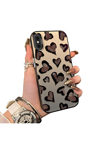 ucuc iPhone XS Max Uyumlu Sert Akrilik Arka Silikon Kenar Lens Koruma Kılıf