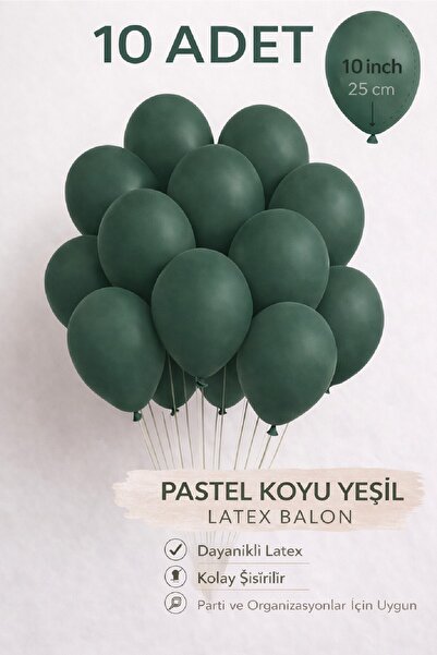 BKMC PARTY 10 Adet Latex Balon 10 İnç Parti Balonu Doğum Günü Süsleme Balonu