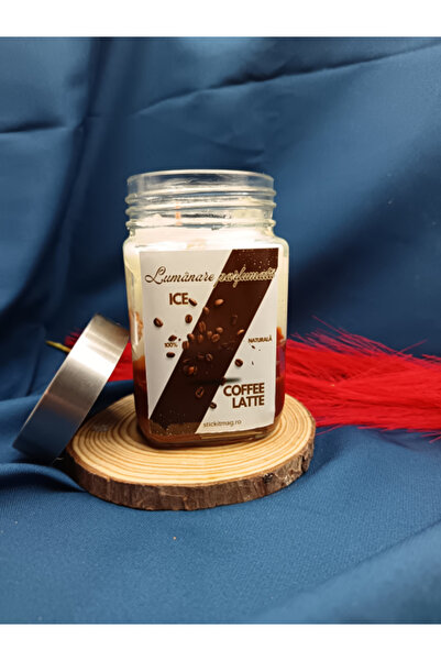 OEK Ice Coffee Latte - Lumânare parfumată în recipient de sticlă cu capac met...