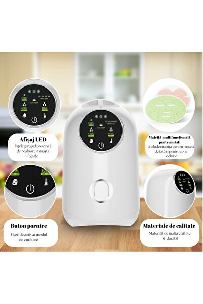 2AMNOVA Aparat Preparare Masti Faciale Naturale Face Mask Maker, 80W, Afisaj LED, Autocuratare, 80 ml, Alb