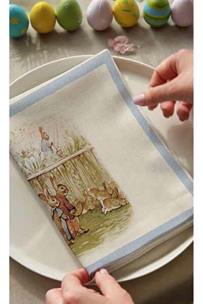 Markaev Easter Çiftçi Cotton Piece 6-Piece Napkin Set