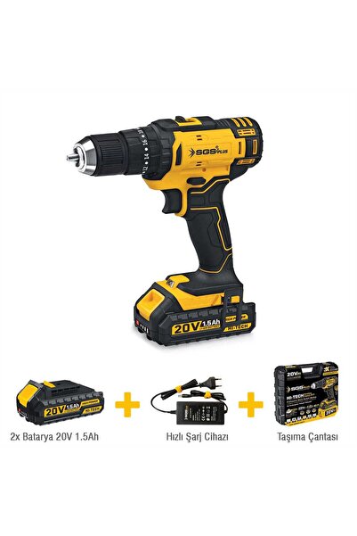 SGS AKÜLÜ VİDALAMA SETİ DARBELİ 20 VOLT 2*1.5Ah