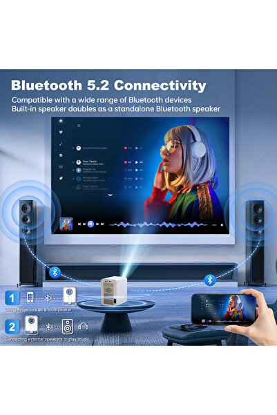 Aoc جهاز عرض أفلام بقوة 9000 لومن ودقة 1080 بكسل، محكم الإغلاق بالكامل، تركيز...