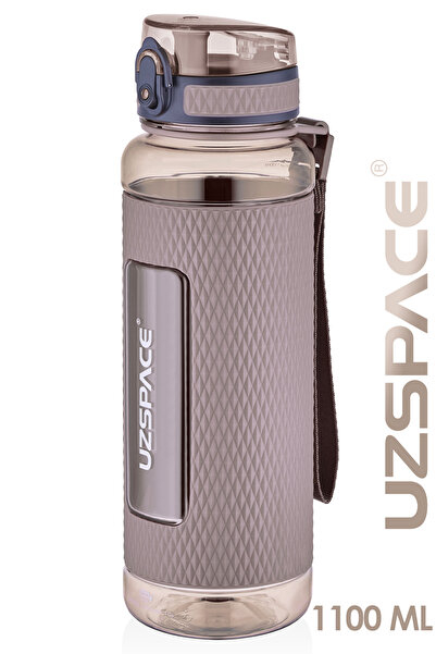 Uzspace 1100 مل - حجم كبير جدًا - زجاجة مياه تريتان مع جسم مقاوم للانزلاق ومح...