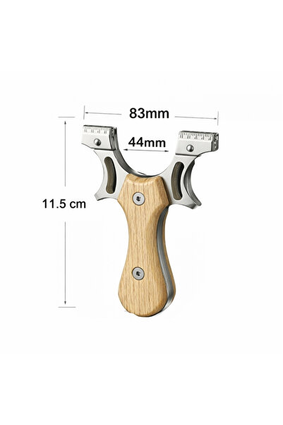 Depox ®   Praștie metalică cu laser, 11,5 cm, cu nivelă, mâner din lemn, bej