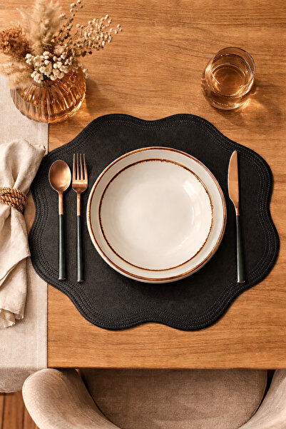 2Ddesign قطعتين بني جلد مفرش طاولة فردي / سوبلا