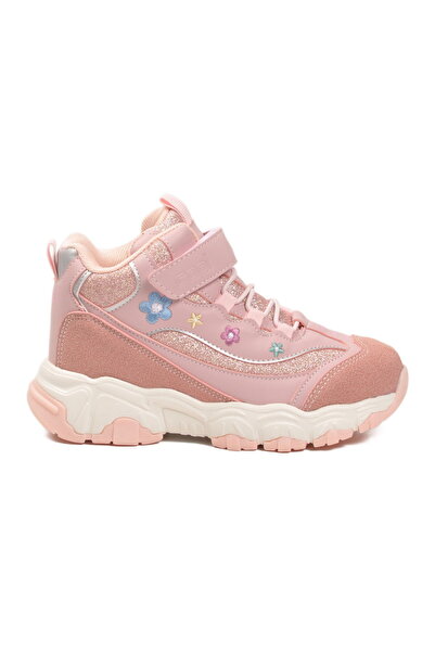 Cool Powder Velcro Patterned Girl Child Hi Sneakers