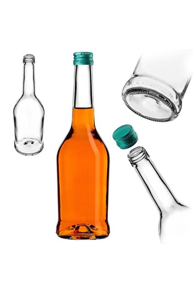 KADAX Sticlă de sticlă pentru lichior, 500 ml, cu capac verde, 1 buc.