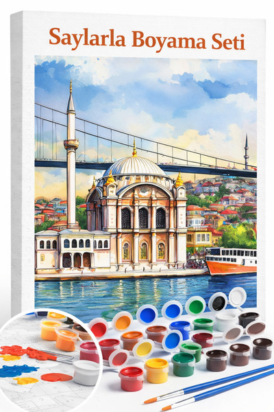 Aren Design Sayılarla Boyama Çerçeveli Hobi Seti Numaralı Tuval Fırça Boya Da...