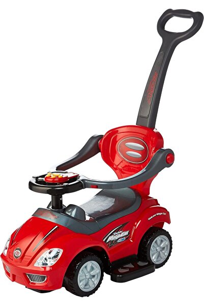 BAZAAR5 سيارة دفع 3 في 1 للأطفال الصغار، مشاية بتصميم سيارة مع موسيقى وعجلة ق...