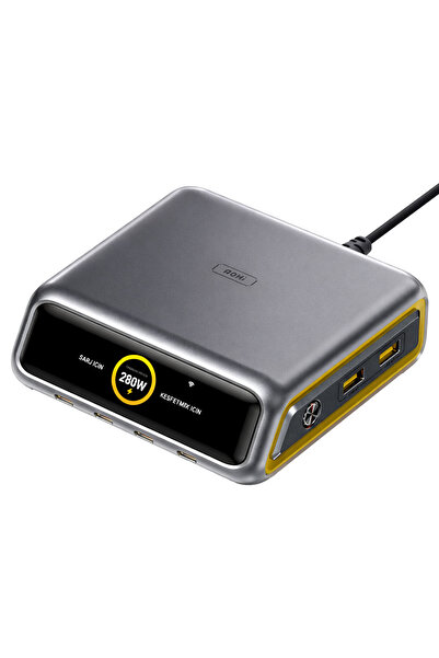 Aohi Magcube Masaüstü USB Şarj İstasyonu, GaN+ 280W Hızlı Şarj Cihazı, Siyah
