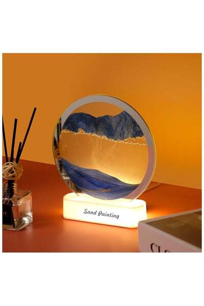 Arabest 3D Home Furnishings Dynamic Sand Art Table Lamp-USB Charging Desk Dec...