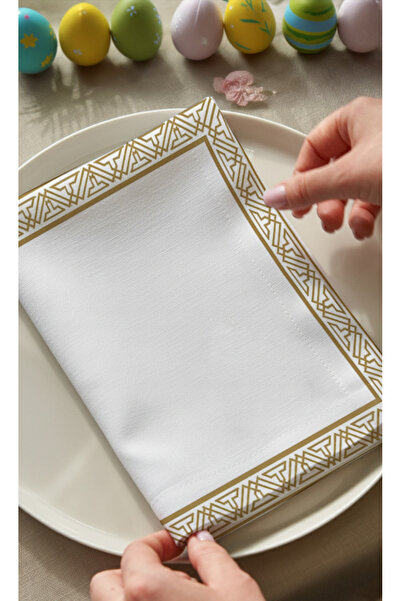 Markaev Beige Ramadan Cotton Piece Napkin Set of 4