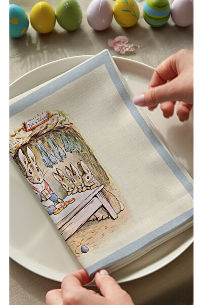 Markaev Easter Rabbit Family Cotton Piece 6-Piece Napkin Set