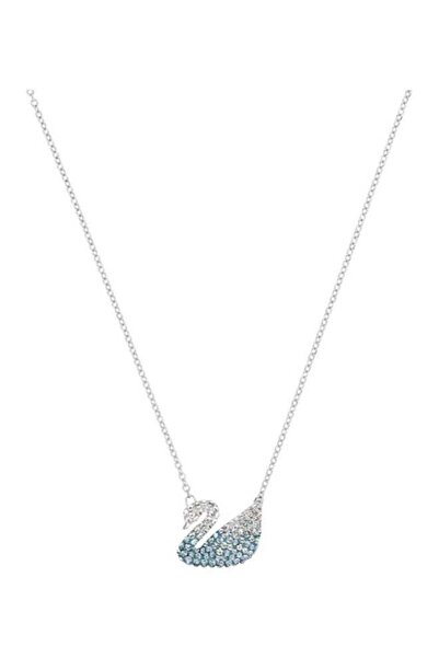 Arabest Swan Pendant Necklace with Floral Clasp and Crystal Stones for Women
