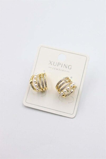 MENESSA Pearl Hoop Earrings - Gold