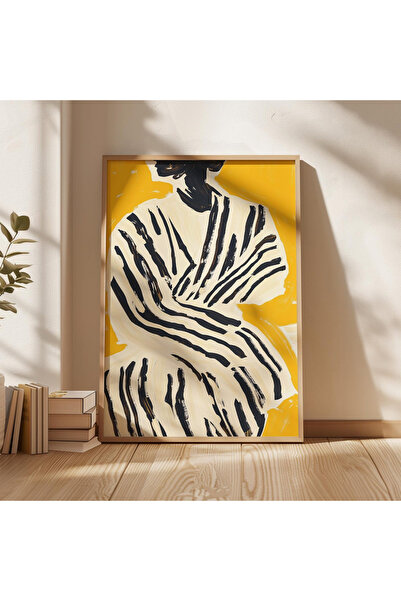 Tuba Decor Tablou abstract cu o singură figură feminină înrămată în lemn