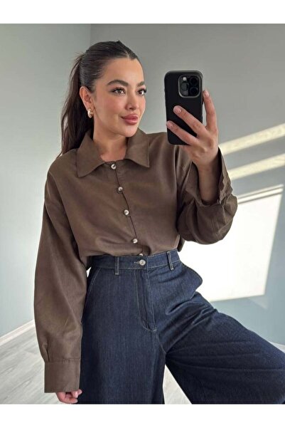 Betül Nayir Brown Oversize Shirt