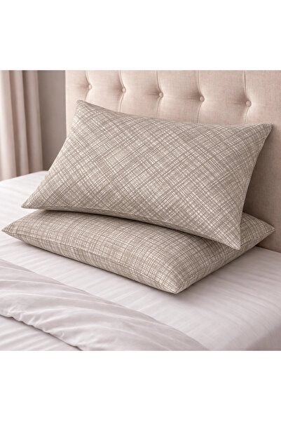 Clasy Ranforce bumbac 100% 2 bucăți față de pernă cu dungi cu model Cafea cu ...