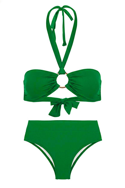 AQUELLA Με αγκράφα Πράσινο Σετ Μπικίνι Στράπλες