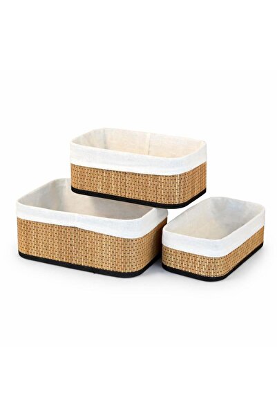 Paçi Wicker Premium Serisi Dikdörtgen 3'lü Set Organizer