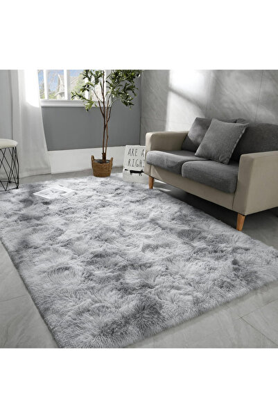 Klyte Light Grey Shaggy Fluffy Area Rug, Ultra Soft Faux Fur Carpet, Living R...