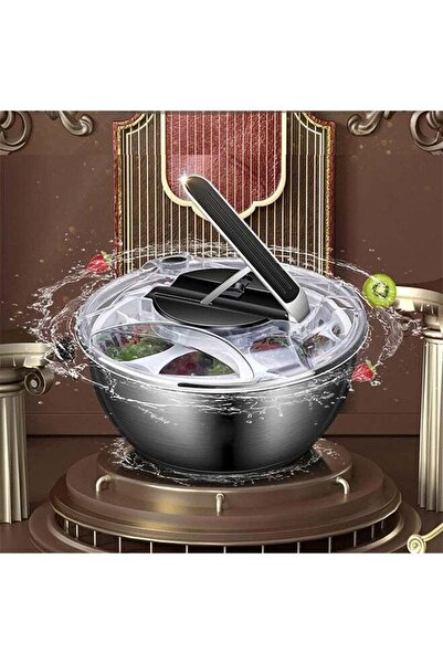 Arabest Stainless Steel Salad Spinner, Vegetable Washer with 3.5L