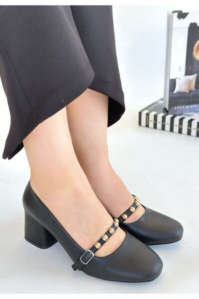 Generic Brand Tino Black Leather Heeled Shoes