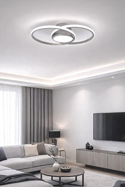 Turanconcept Elsa Modern Tasarım Enerji Tasarruflu Led Avize Beyaz Işık Salon...