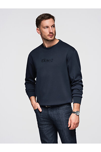 OMBRE Men's Modern Sweatshirt OM-SNBC-0199 Dark Blue