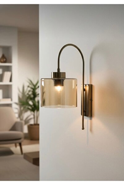 luxury modern aydınlatma Antique Honey Colored Glass Sconce Wall Lamp Modern ...