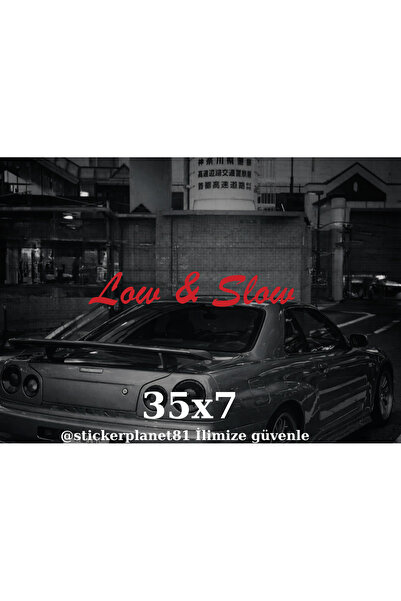 AlpiLeo Low & Slow Car Window Sticker 35X7 cm Vehicle Lettering Modified Tuni...