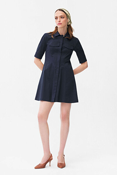 adL Erkek Yaka Mini Elbise