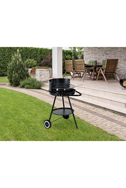 Selgot Grătar rotund pentru curte sau grădină, diametru 42 cm, negru