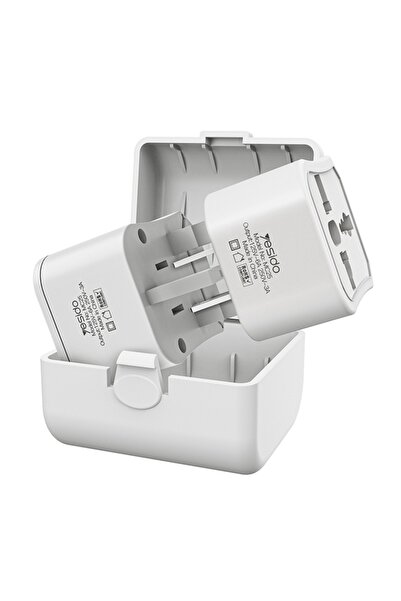 Yesido Adaptor universal pentru priză, adaptor de călătorie, CN/US/EU/UK, 750...