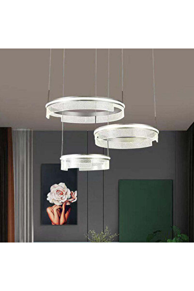 RFAN LED Pendant Chandelier, Model C23011/3, With Remote Control, 360W, Grey