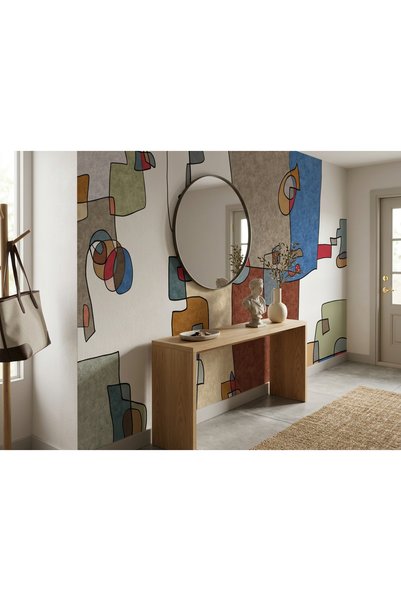 Tasarım Modern Soyut Çizgisel Desenli Duvar Kağıdı – Sanatsal Geometrik Poster