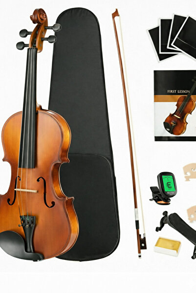 MegArya طقم كمان كامل الحجم 4/4 للمبتدئين - من خشب الماهوجني