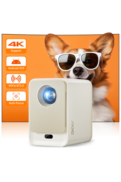 Aoc WiFi6 Projector 1080P 9000 Lumen Fully Sealed, Android 12 Auto Focus, Blu...