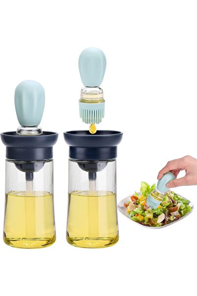 Arabest 2-in-1 Glass Oil Dispenser with Brush, 180ml Measuring Oil Bottle for...